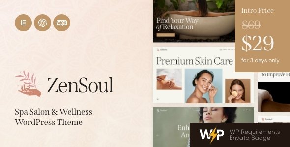 Free Download ZenSoul – Spa Salon & Wellness WordPress Theme + AI Nulled