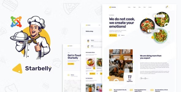 Free Download Starbelly – Restaurant & Cafe Joomla Template Nulled