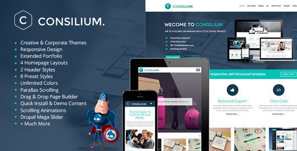 Free Download Consilium – Multipurpose Creative Drupal Theme Nulled