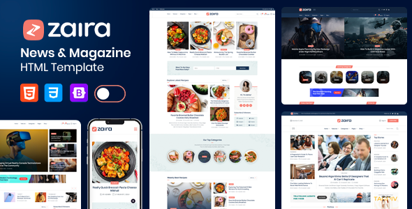 Free Download Zaira – News Magazine HTML Template Nulled