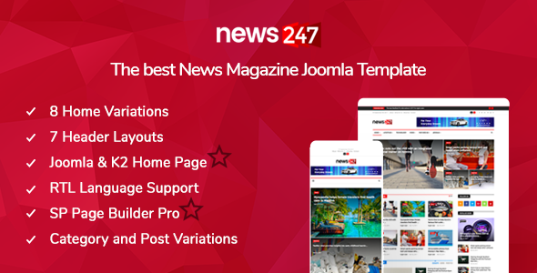 Free Download News247 – News/Magazine Joomla Template Nulled