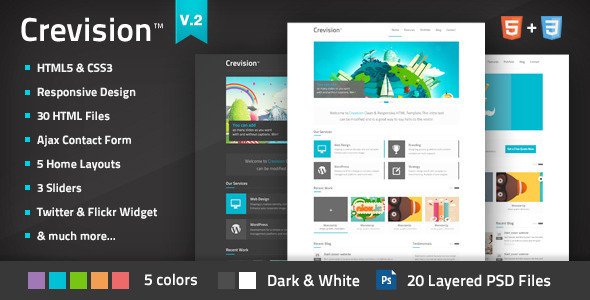 Free Download Crevision – Responsive HTML Template Nulled