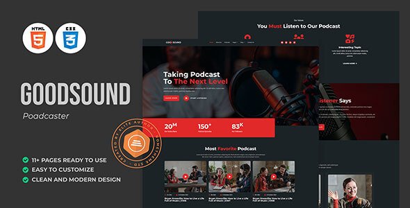 Free Download Goodsound – Podcaster HTML Template Nulled