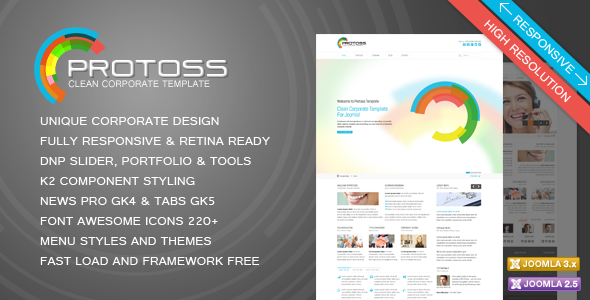 Free Download Protoss Clean Corporate Template For Joomla! Nulled