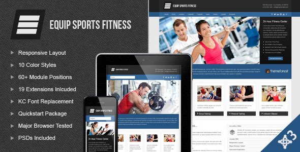 Free Download Equip Joomla Sports and Fitness Theme Nulled
