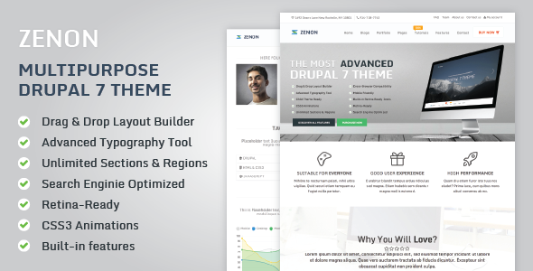 Free Download Zenon: Responsive Multipurpose Drupal 7 Theme Nulled