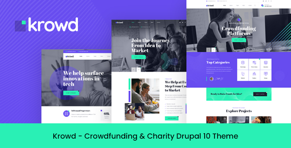 Free Download Krowd – Crowdfunding & Charity Drupal 10 Theme Nulled