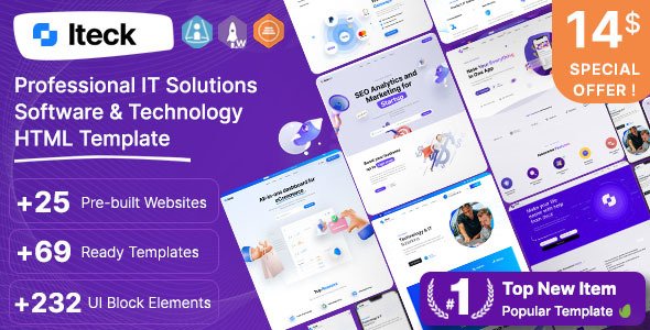 Free Download Iteck – Software & Technology HTML Template Nulled