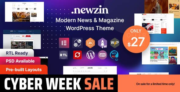 Free Download Newzin – WordPress Newspaper & Magazine Elementor Theme Nulled