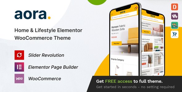 Free Download Aora – Home & Lifestyle Elementor WooCommerce Theme Nulled