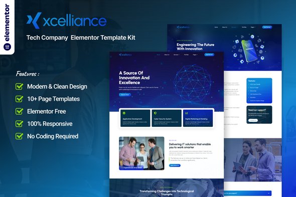 Free Download Xcelliance – Tech Company Elementor Template Kit Nulled