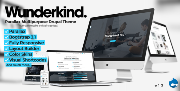 Free Download Wunderkind – One Page Parallax Drupal 7 Theme Nulled