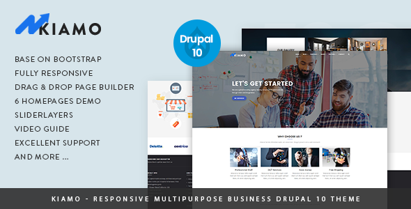 Free Download Kiamo – Responsive Business Service Drupal 10 Theme Nulled