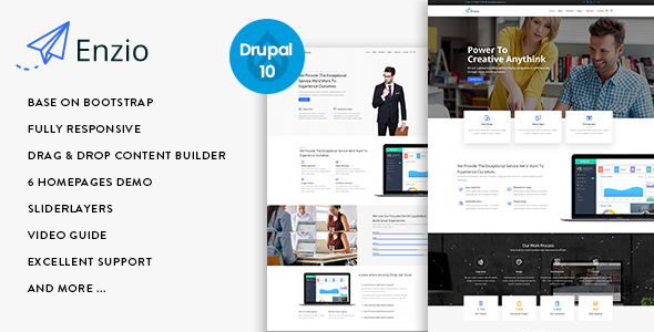 Free Download Enzio – Responsive Multipurpose Business Drupal 10 Theme Nulled