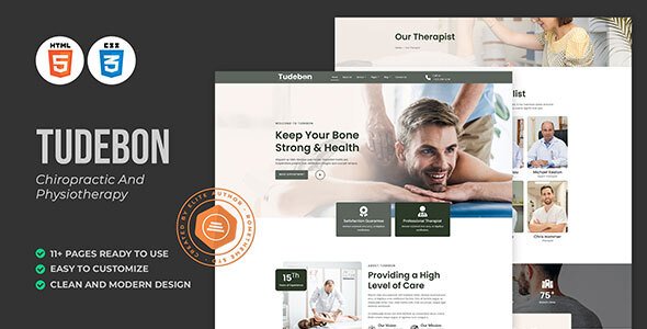 Free Download Tudebon – Chiropractic & Physiotherapy HTML Template Nulled