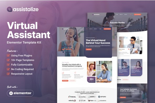 Free Download Assistalize – Virtual Assistant Elementor Template Kit Nulled