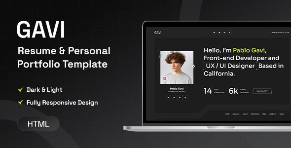 Free Download Gavi – Personal Portfolio Resume HTML Nulled