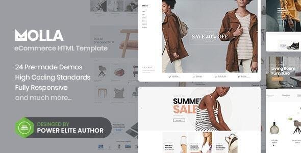 Free Download Molla – eCommerce HTML5 Template Nulled