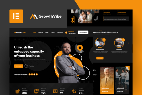Free Download Growth Vibe – Business Consulting Elementor Template Kit Nulled
