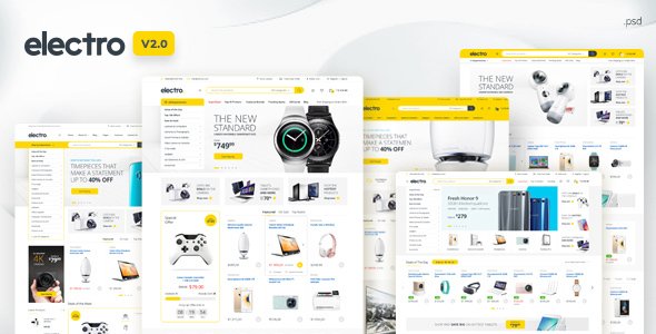 Free Download Electro – Electronics eCommerce PSD Nulled