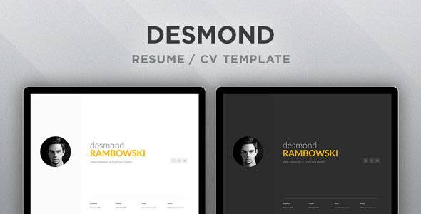 Free Download Desmond: Resume / CV HTML Template Nulled