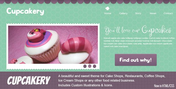 Free Download Cupcakery HTML Nulled