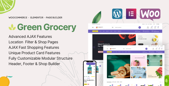 Free Download Green Grocery – Responsive Elementor WooCommerce Theme Nulled