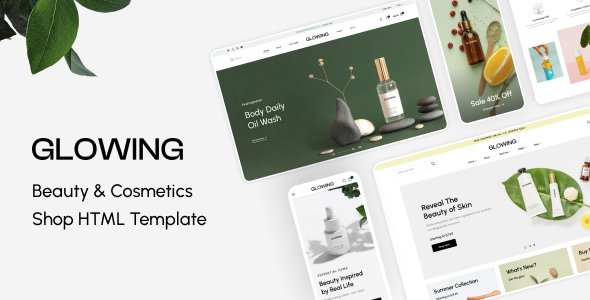 Free Download Glowing – Beauty & Cosmetics Shop HTML Template Nulled