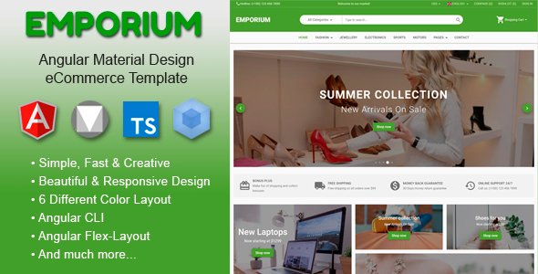 Free Download Emporium – Angular 17 Material Design eCommerce Template Nulled