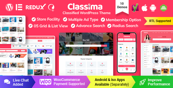 Free Download Classima – Classified Ads WordPress Theme Nulled