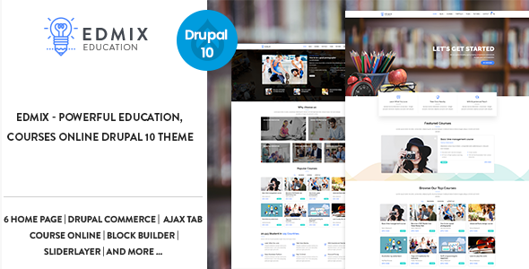 Free Download Edmix – Powerful Education, Courses Online Drupal 10 Theme Nulled