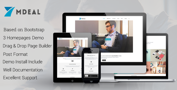 Free Download Mdeal – Responsive Business Drupal 7.6 Theme Nulled