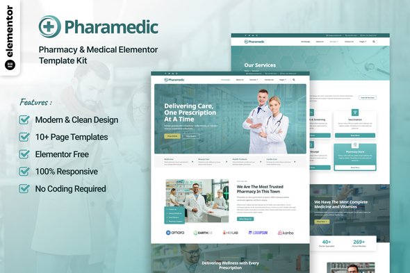 Free Download Pharamedic – Pharmacy & Medical Elementor Template Kit Nulled