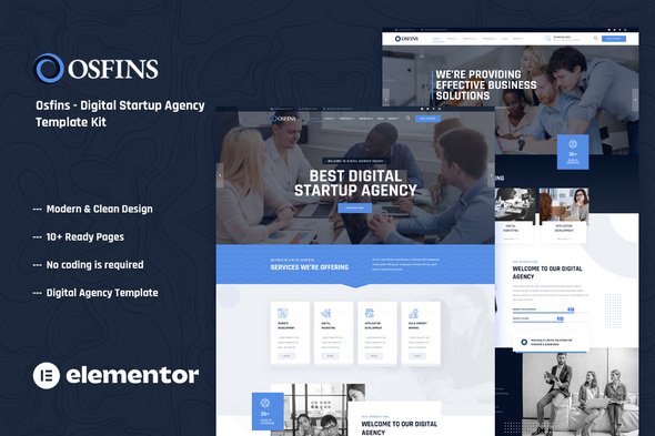 Free Download Osfins – Digital Startup Agency Elementor Template Kit Nulled