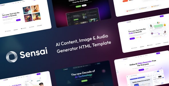 Free Download Sensai – AI Generator HTML Template Nulled