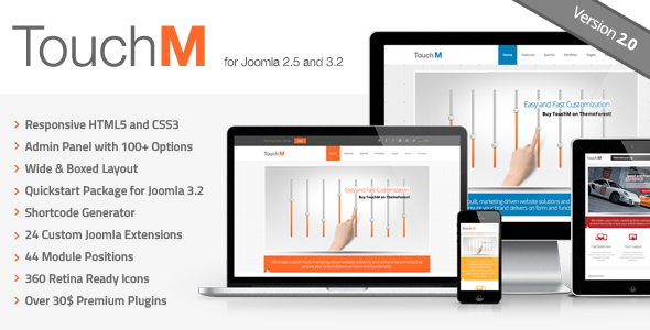 Free Download TouchM Responsive Multi-purpose Joomla Template Nulled